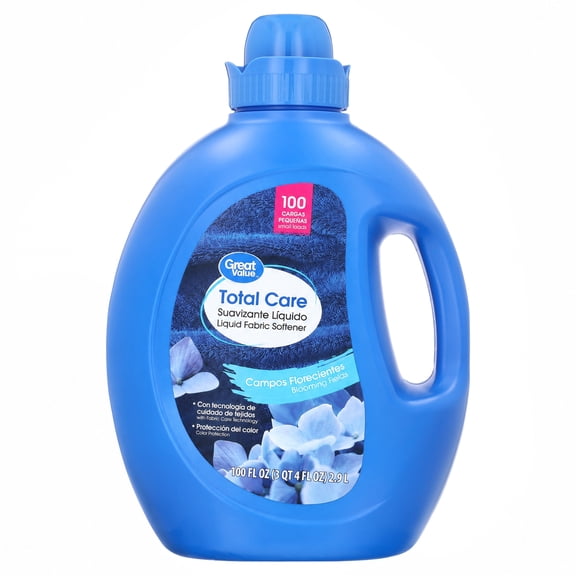 Great Value Total Care Fabric Softener, Blooming Fields, 100 fl oz