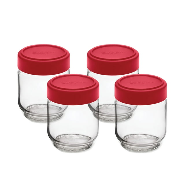 Frascos de vidrio Cuisipro, 180 ml, tapa hermética y boca ancha, paquete de 4
