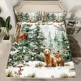 thumbnail image 2 of Feelyou Rustic Cea Wildlife Full Size Sheets, Winter Christmas Tree Bed Sheets, Watercolor Art Sheet Sets, Super Cozy Room Decor, 4pcs, 2 of 7