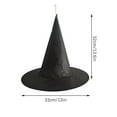 thumbnail image 3 of Gallickan Black Witch Hats for Woman, Halloween Witch Hat with Hook, Halloween Supply for Woman Girls Halloween Decorations for Outdoor Party Accessories, Large, 3 of 8
