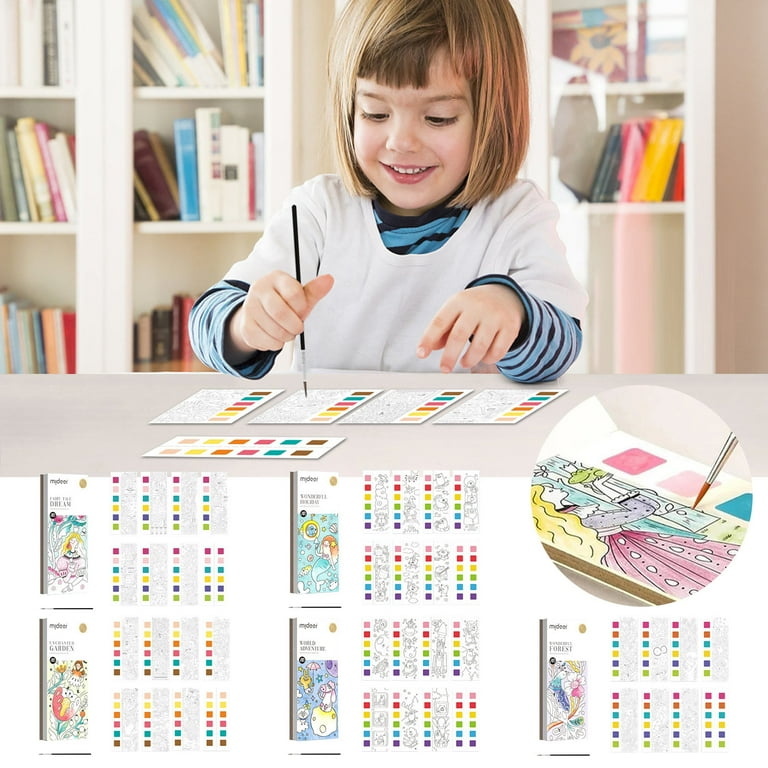 Children Watercolor Painting Book 20 Sheets Gouache Graffiti Picture Coloring  Books Water Drawing Toys Set School