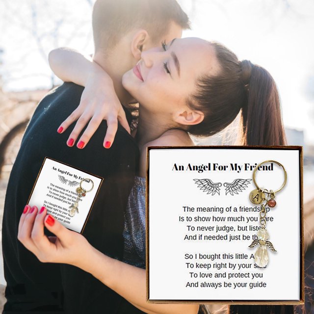 LSLJS Angel Keychain Angel Keychain Gift Box Metal Keychain Angel Keychain Favors Angel Angel Pendant and Thank You Label, Home Accessories