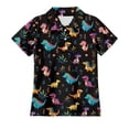 thumbnail image 2 of EliteGoogv Toddlers Boys Girls Unisex T-shirt Short Sleeve Collared Tee Tops Graphic Lightweight Classic Fit Blouses Summer Fall Casual Outdoor Playwear Tops,Black,3-4 Years, 2 of 3