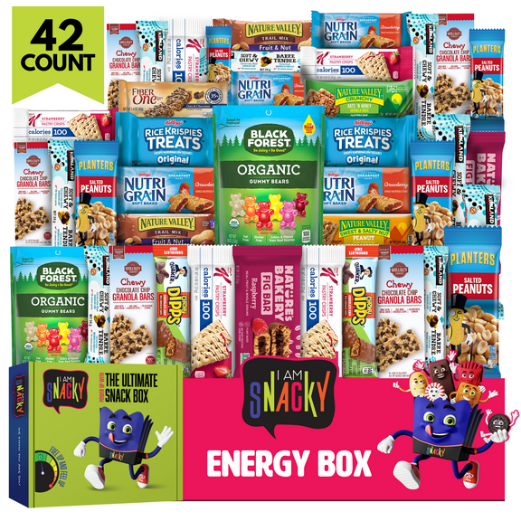 Healthy Breakfast Bars & Nutritious Chips Variety Pack - 42 Count | I AM Snacky