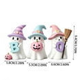 thumbnail image 2 of Halloween Clearance! Set of 3 Halloween Ghost Figurines, 3.70 Inch Resin Tabletop Decor with Hat Pumpkin Letter Design, Compact Indoor Ornaments for Shelf Mantel Party Home Display, 2 of 7