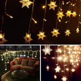 thumbnail image 4 of ShenMo LED Curtain Light Star String Lights 75LED 3*0.8M Fairy Lights Christmas Birthday Terrace Window Decoration,IP44 Waterproof, 4 of 5