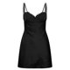 thumbnail image 4 of Las mujeres vestido halter, sexy de corte bajo de encaje de satén patchwork slim fit sin mangas falda de fiesta, 4 of 5