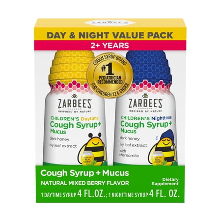 Zarbee's Children's Cough Syrup   Mucus Day & Night Pack, 2 x 4 fl. oz
