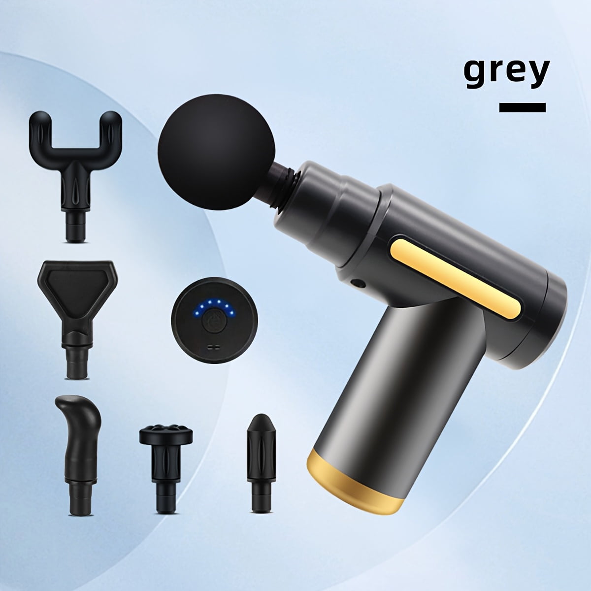 Fanruina Electric Fascia Massage Gun Portable Muscle Massager with LED Touch Screen 6 Massage Heads Mini Handheld Ultra Quiet Brushless Motor for Sports and Fitness