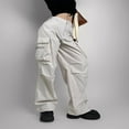 thumbnail image 3 of Pantalon Parachute pour Femmes, Couleur Unie, Cargo Ample, Long, 3 of 5