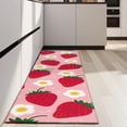 thumbnail image 4 of Strawberry Plants Fruit Flower Pink Pattern Kitchen Rug Mat,Kitchen Runner Rugs Non Skid Washable,Decorative Kitchen Floor Mats for Kitchen,Sink,Laundry,17"X47", 4 of 5