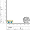 thumbnail image 4 of Gem Stone King 18K Yellow Gold Plated Silver Blue Simulated Opal Ring Set with Moissanite (2.02 Cttw) (Size 8), 4 of 4