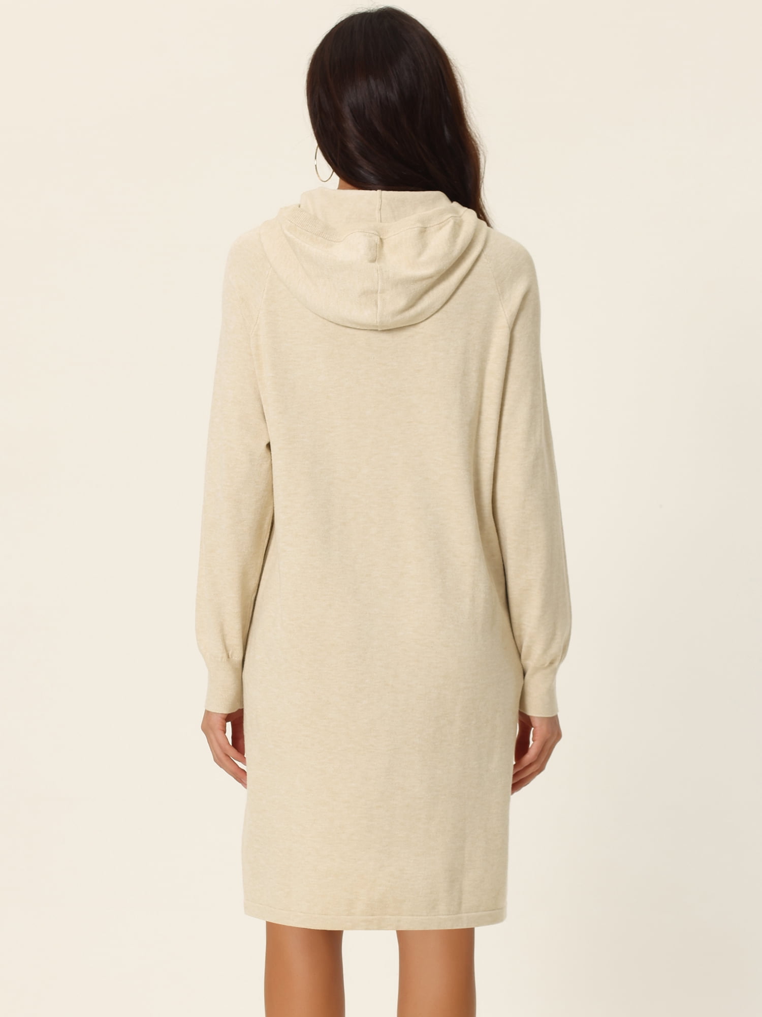 DARING DIVA Pullover Sweatshirt Long Sleeve Hoodie Dress with Pockets XL Apricot