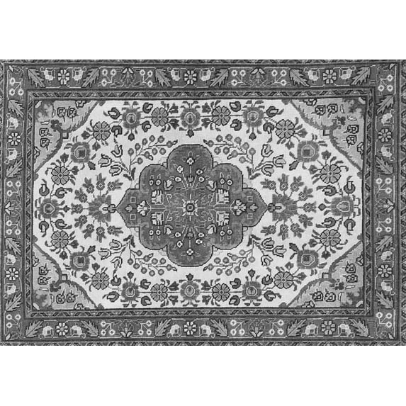 Ahgly Company Indoor Rectangle Medallion Gray Traditional Area Rugs, 4' x 6'