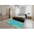 thumbnail image 5 of Ahgly Company Machine Washable Indoor Rectangle Transitional Turquoise Green Area Rugs, 2' x 4', 5 of 7