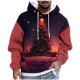 thumbnail image 2 of Sudadera con capucha para hombre, estilo casual, con cuello redondo, estampado de árbol de Navidad, manga larga, blusa de poliéster, 2 of 5