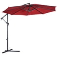 thumbnail image 1 of Gymax 10' Hanging Umbrella Outdoor Patio Market Banana Umbrella Offset Wine Red, 1 of 10