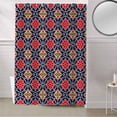 thumbnail image 5 of Fabric Shower Curtain, Morocco Red and Blue Geometric Floral Shower Curtains with 12 Hooks Waterproof Machine Washable Bath Curtains for Bathroom,36 x 78in, 5 of 6