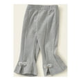 thumbnail image 4 of Efsteb Kids Girls Bell-bottomed Pants Elastic Waistband Spring Girl Bow Casual Pants (Gray,4 Years), 4 of 7