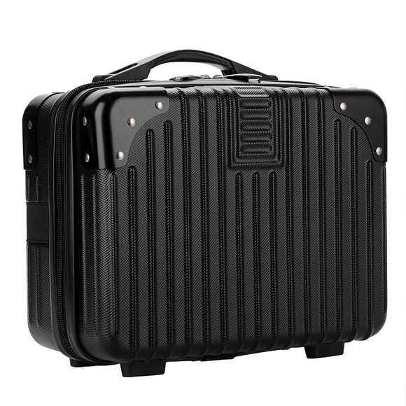 Funda de viaje BSTKEY portátil rígida para cosméticos, color negro, 30 x 15 x 24 cm