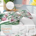 thumbnail image 2 of 3 Piece Pink Succulent Duvet Cover Set California King,Microfiber Comforter/Quilt Cover with Corner Ties and 2 Pillowcases,Green Cactus Pastoral Watercolor All Season Soft Bedding with Zipper Closure, 2 of 8