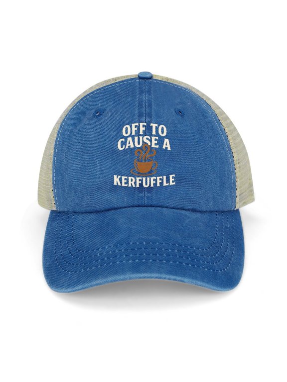 Off To Cause A Kerfuffle Dark Blue Baseball Cap for Men Women, Adjustable Snapback Hats Trucker Hat