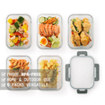 thumbnail image 2 of KORDISEN 5-Pack 36oz Glass Food Storage Containers with Gray Lids, Glass Meal Prep Containers for Leftovers, Lunch and Food Storage, 2 of 6