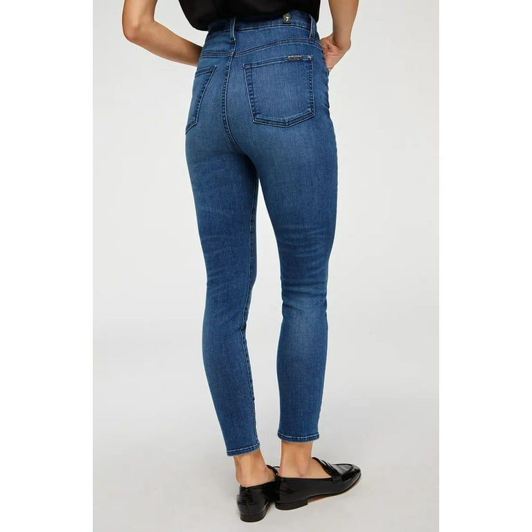 7 FOR ALL MANKIND Womens Blue Stretch Zippered Pocketed
