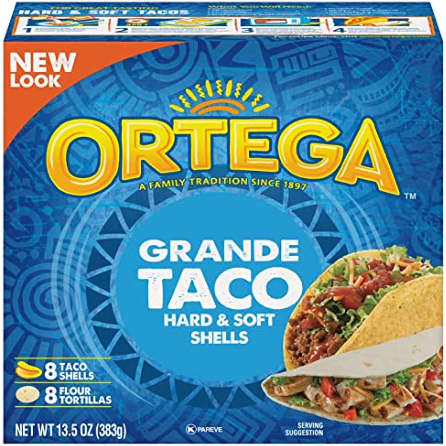 Ortega Taco Shells Grande Hard And Soft 16 Count Pack Of 12 1633