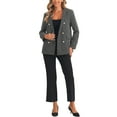 thumbnail image 2 of INSPIRE CHIC Tweed Blazer for Women's Button Front Plaids Jacket Coat, 2 of 5