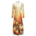 thumbnail image 5 of Autumn Pumpkins And Squirrel Shirt Dress Long Sleeve Street Fashion V Neck Oversized Casual Dress Women Evening Dress, 5 of 7