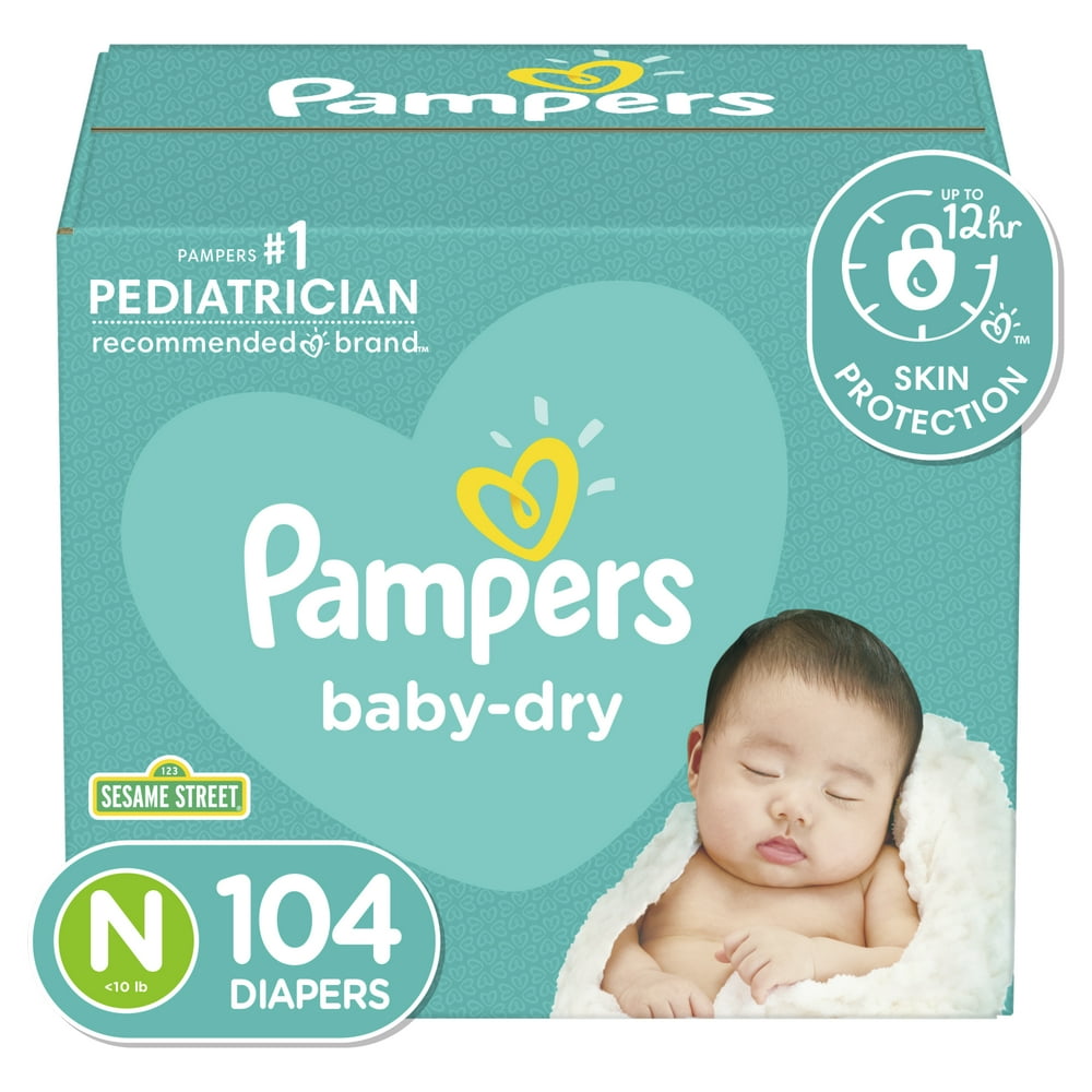 Pampers Baby-Dry Extra Protection Diapers, Size 0, 104 Count - Walmart