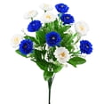 thumbnail image 2 of 14 Heads Artificial Flowers for Outdoors,1Pc 17In Dahlia Daisies Mum Fake Plants Uv Resistant Faux Flowers Bouquet Cemetery Flowers for Grave Outside Indoor Summer Decor,Artificial Cemetery Flowers, 2 of 9