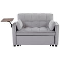 thumbnail image 3 of Dasun Velvet Loveseat Sofa Bed, Pull Out Sofa Bed for Living Room, Adjsutable Backrest, Grey, 3 of 5