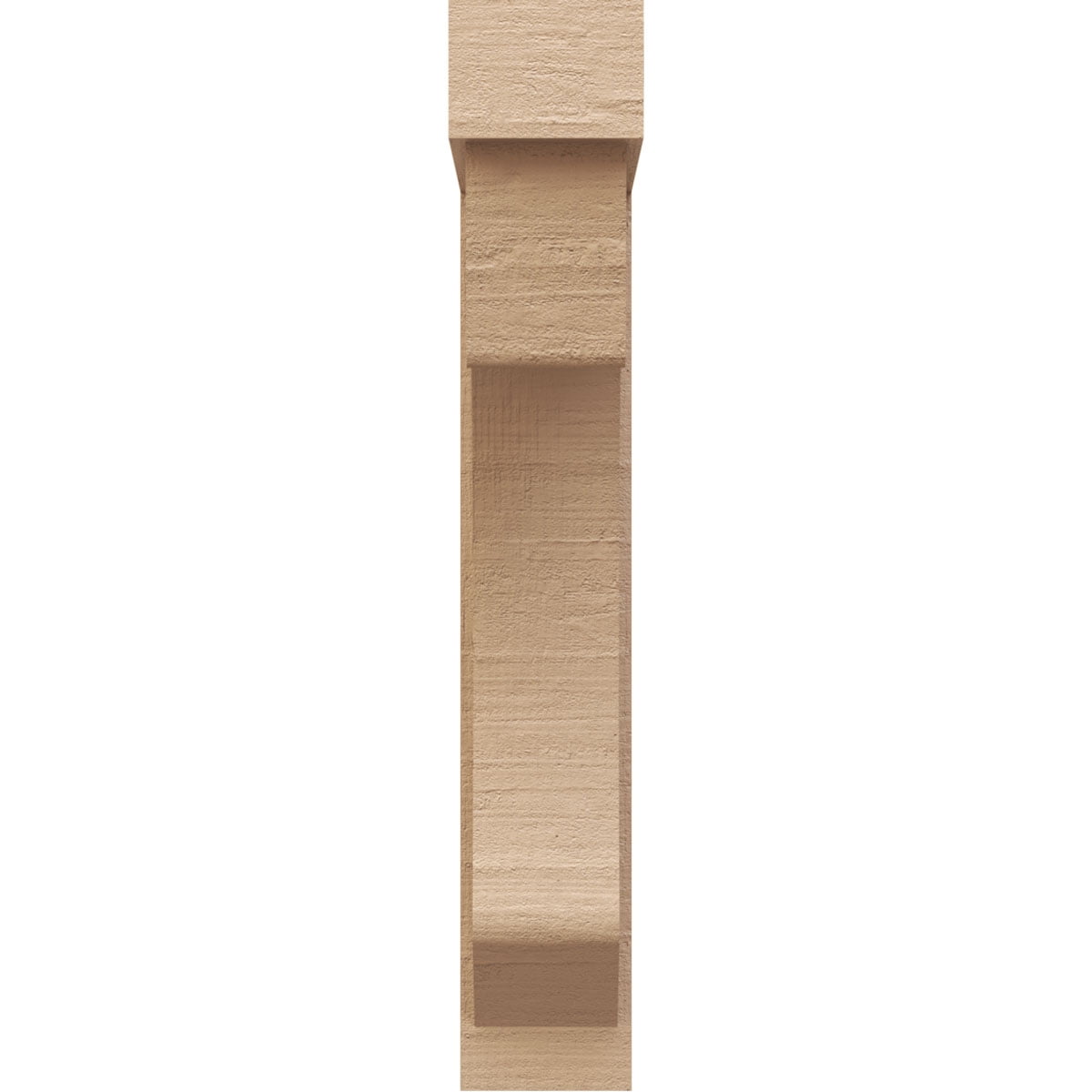 6"W x 12"D x 36"H Thin Emerson Rough Cedar Woodgrain TimberThane Corbel, Primed Tan