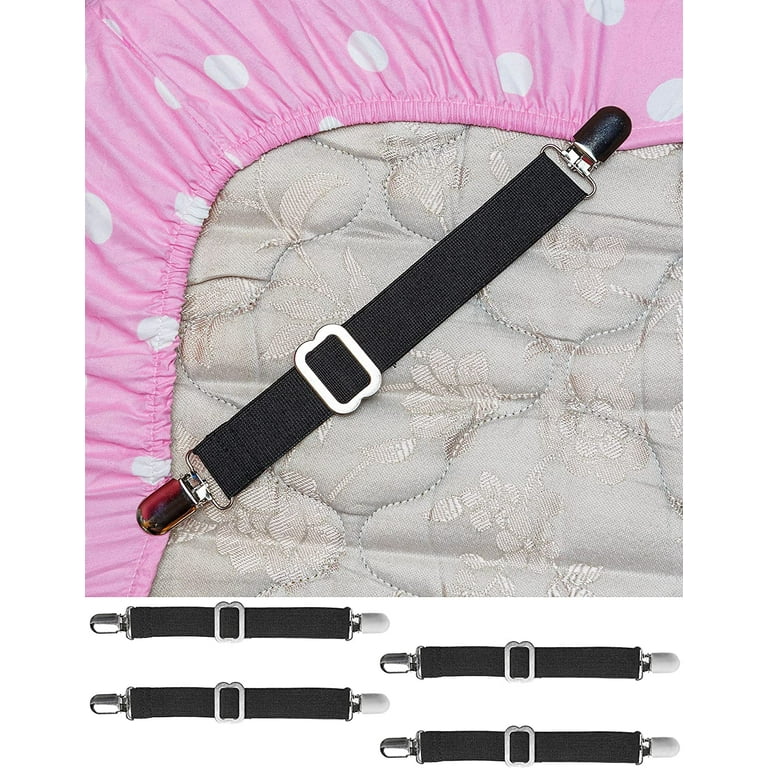 8 Pc Bed Sheet Clips Suspender Straps Mattress Fastener Holder