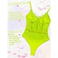 thumbnail image 6 of popiv Women's Sexy Eyelash Lace Bodysuit Corset Top Naughty Snap Crotch Teddy Lingerie,Green，S-2XL, 6 of 7