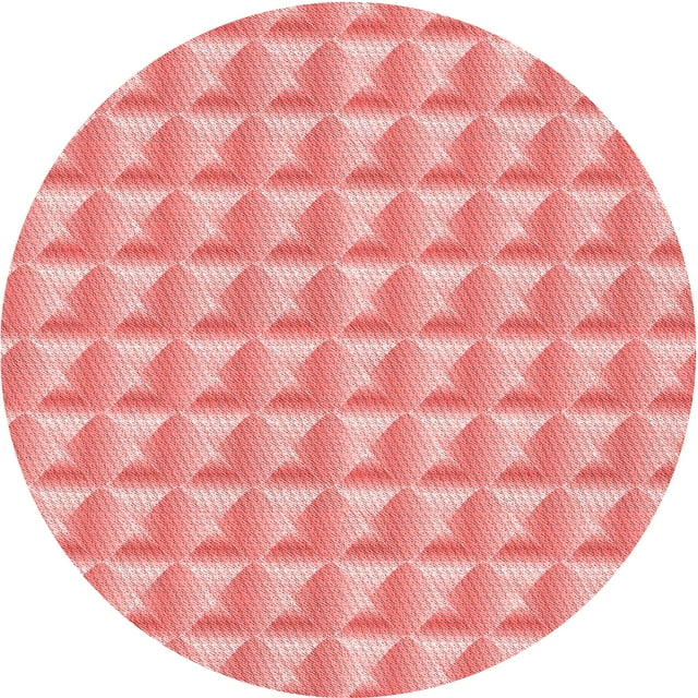 Ahgly Company Tapis Rond Lavable en Machine Intérieur Transitionnel Rose Pastel, 5 Pieds Rond