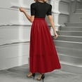 thumbnail image 2 of NAMTYQX Womens Dresses for Wedding Guest Short Sleeve Chiffon V Neck Elegant Summer Dresses for Women Red Size 2XL, 2 of 3
