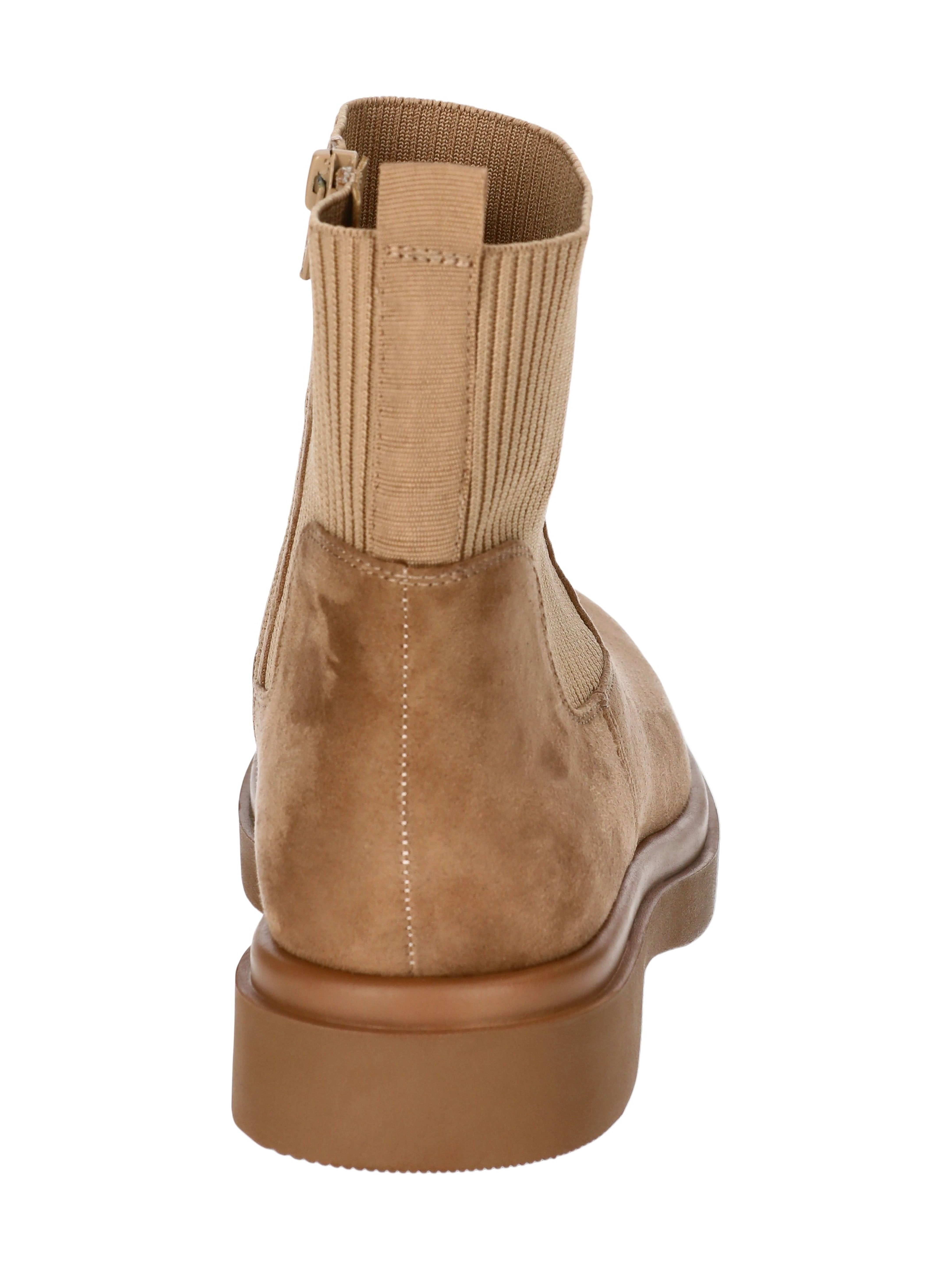 No Boundaries Women's Faux Leather and Knit Chelsea Boots