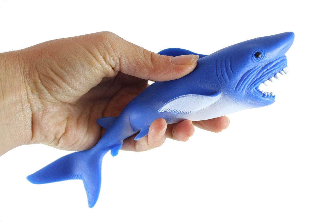 Squeeze Stress Kids Hungry Shark With Surfer Leg Toy Party Z 