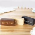 thumbnail image 6 of Wooden Digital Alarm Clock, LED Alarm Clock with Temperature Desk Clocks for Office,Bedside Clock, 6 of 9