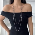 thumbnail image 5 of NICKSUN Long Imitation Pearl Necklaces for Women Dainty Beaded Long Necklace Layered Necklace Statement Sweater Strand Chain Necklace Jewelry, 5 of 8