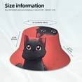 thumbnail image 3 of Fotbe Cute Black Kitten Cartoon Sombrero Tipo Pescador con Estampado – Sombrero de Sol de Algodón de Moda para Playa, Golf, Pesca, 3 of 6