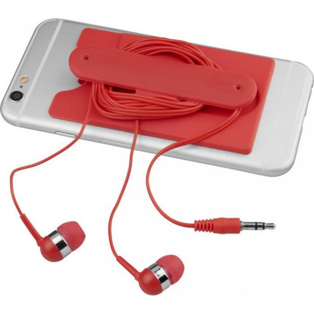 Bullet - Tarjetero para el Móvil Auriculares con Cables (Rojo)