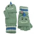thumbnail image 1 of Flapjacks Knitted Fingerless Gloves w/Flap Dino L 4-6Y, 1 of 5