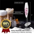 thumbnail image 5 of PowerLix Electric Milk Frother Handheld with Stainless Steel Stand, Battery-Operated Electric Whisk Coffee Frother, Whisk Foam Maker for Latte, Cappuccino, Hot Chocolate, Hearts, 5 of 8