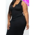 thumbnail image 3 of Curvy Split Neck Tank Midi Dress, 3 of 11