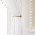 thumbnail image 3 of DYstyle Ball Pompom Tulle Sheer Voile Rod Pocket Curtain Panel, 3 of 3