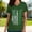Green 2, variant on Blouses for Women Trendy St Patrick's Oversized T-shirts Short Sleeve Pullover Green V-Neck Athletic Tops,S